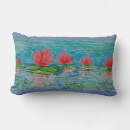 Almofada Lombar Flores de lótus Desenhando Cushion lombar