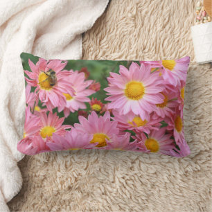Almofada Lombar Flores de Margarida Rosa e Abelha