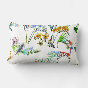Almofada Lombar Flores e Pássaros das Ilhas Tropicais