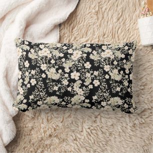Almofada Lombar Flores Florais Flores Selvagens Folhas Deixam Fund