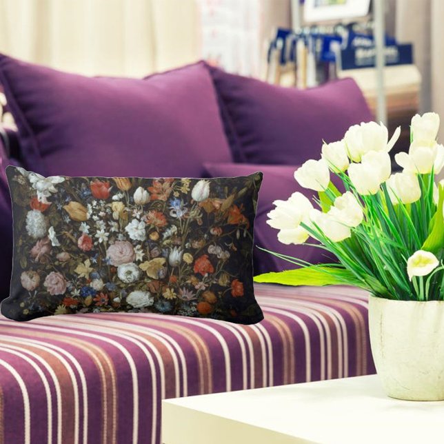 Almofada Lombar Flores num navio de madeira Jan Brueghel, o Velho (Criador carregado)