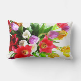 Almofada Lombar Flores românticas das tulipas do primavera