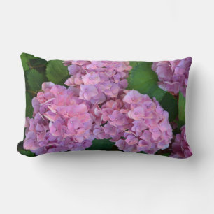 Almofada Lombar Flores rosa pastel Hortensia hydrangea  
