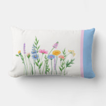 Flores Selvagens Elegantes Jogam Cushion - Azul