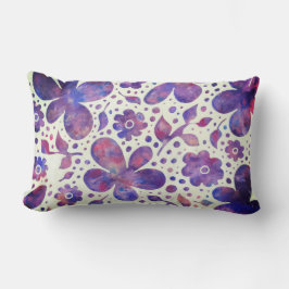 Almofada Lombar Flores violetas românticas e deixa arte original