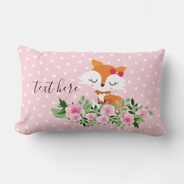 Almofada Lombar floresta de raposa, fofo (Frente)
