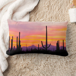 Almofada Lombar Floresta de Saguaro Cactus aos domingos