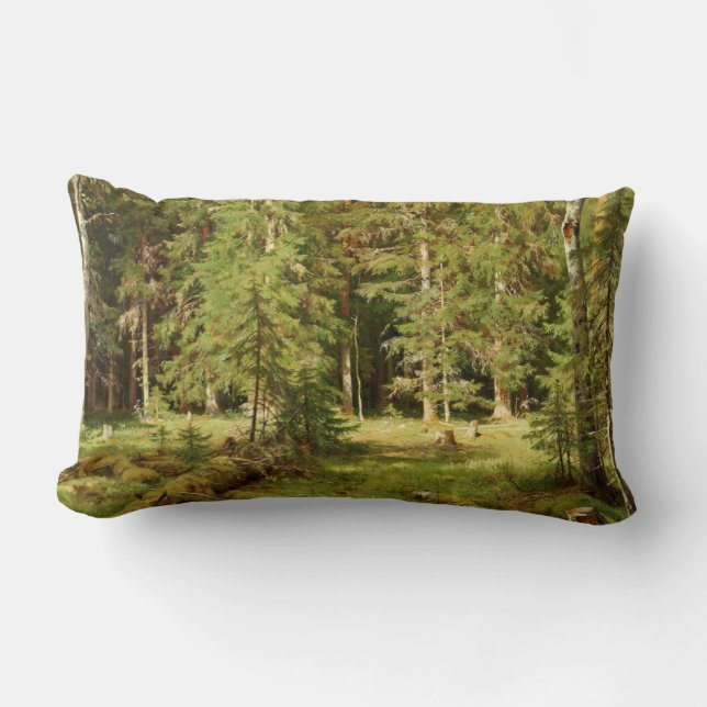 Almofada Lombar Floresta Russa (Paisagem Russa) (Florestas Verdes) (Frente)