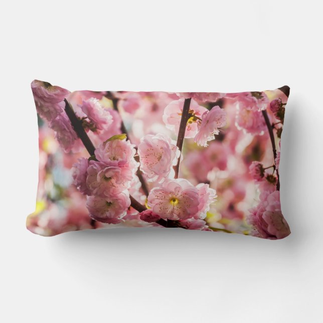Almofada Lombar Flowering Plum - Paraíso Cor-de-Rosa (Frente)