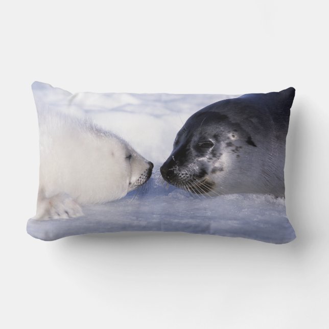 Almofada Lombar Foca-da-groenlândia mãe com filhote (Frente)
