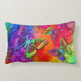 Almofada Lombar [Fogo e gelo] Rainbow Boho Butterfly Tie-Dye