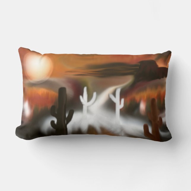 Almofada Lombar Fogo Sudoeste e Arte Abstrato de Gelo (Frente)