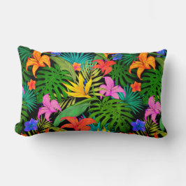 Almofada Lombar Folha de monstro de flores tropicais do Havaí, col
