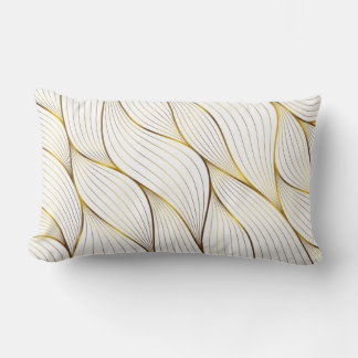 Almofada Lombar Folha de ornamento dourado