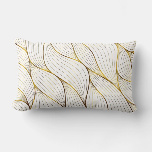 Almofada Lombar Folha de ornamento dourado (Frente)