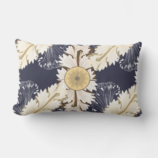 Almofada Lombar Folhas enroladas gregas ornamentado em Tan (Frente)