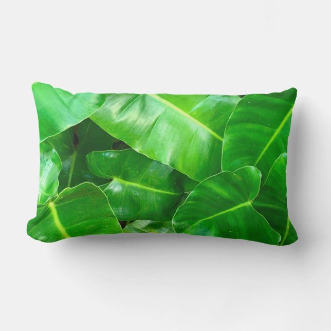 Almofada Lombar Folhas verdes Palm Folha Floresta tropical (Frente)