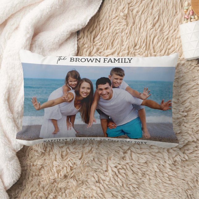 Almofada Lombar Foto da família personalizada simples e minimalist (Cobertor)
