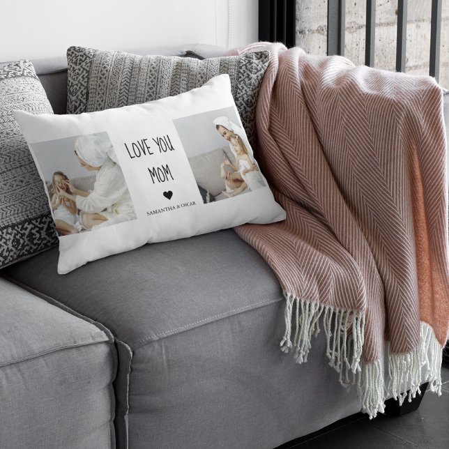 Almofada Lombar Foto de Colagem Moderna Te Ama Mãe Melhor Presente (Criador carregado)