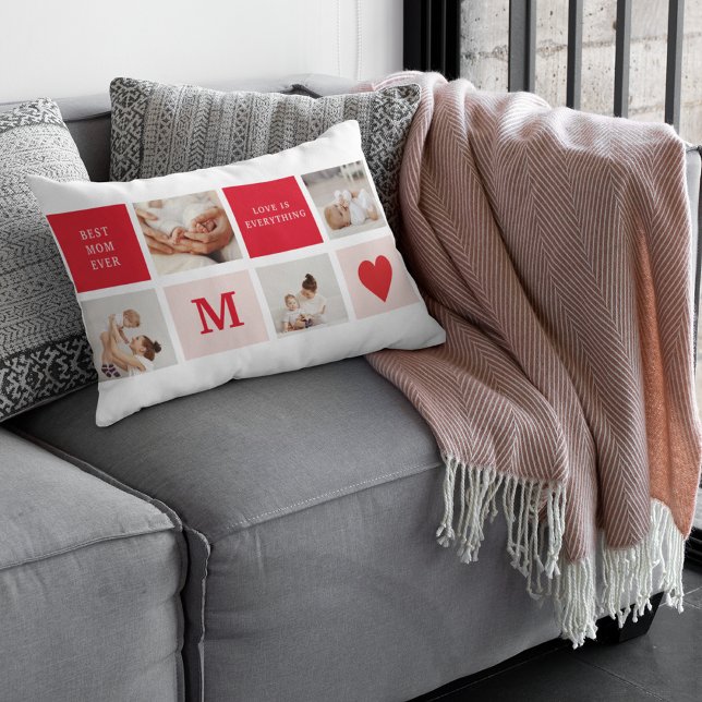 Almofada Lombar Foto de Colagem Moderna Vermelha e Rosa, a melhor  (Criador carregado)