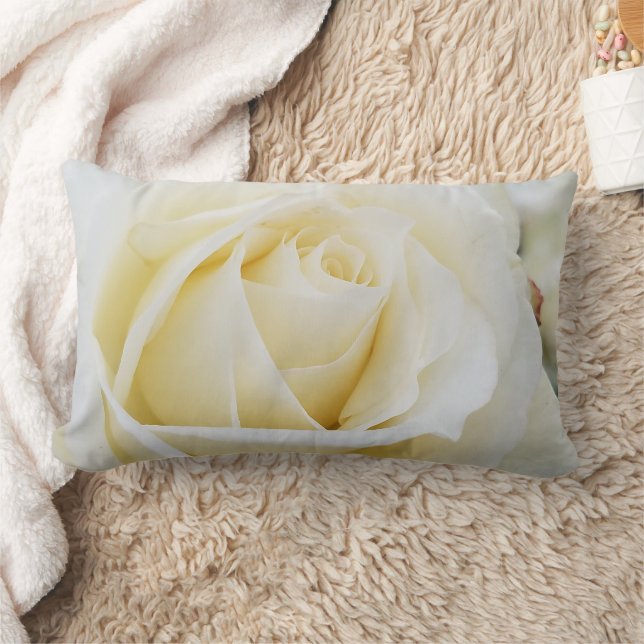 Almofada Lombar Foto de Fechamento da Rosa Branca Pristine (Cobertor)