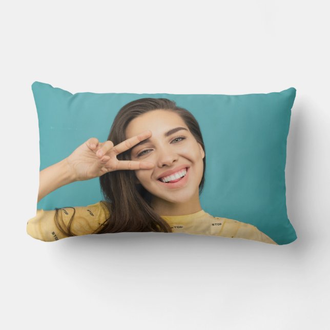 Almofada Lombar Foto personalizada divertida do seu rosto (Frente)