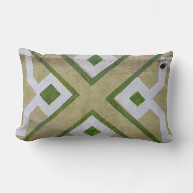 Almofada Lombar Fotografia aproximada de têxteis castanho, branco  (Frente)