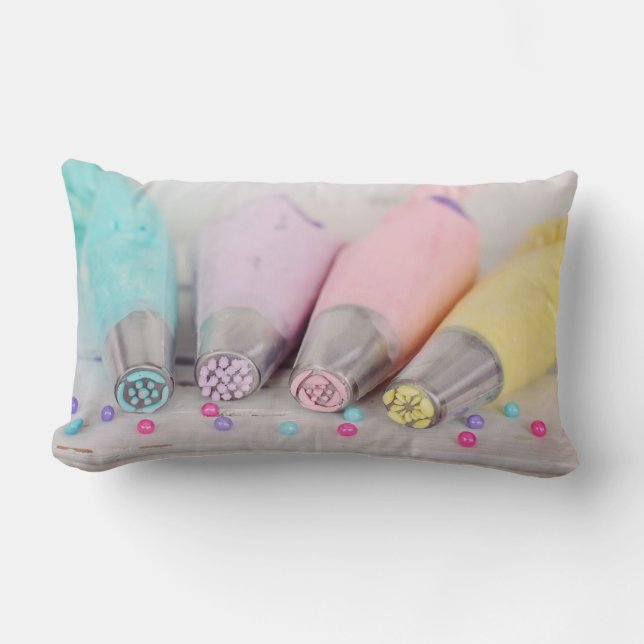 Almofada Lombar Fotografia das ferramentas de decoração de bolos c (Frente)