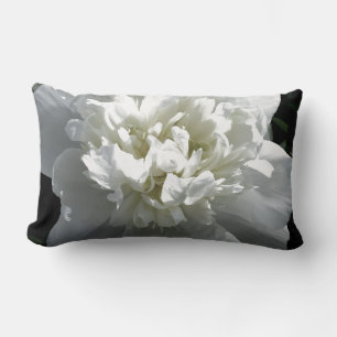 Almofada Lombar Fotografia floral branca de pénia branca Elegante
