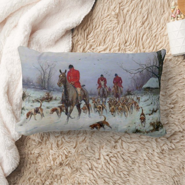 Almofada Lombar Fox Hunt Huntsmen e Hounds voltando para casa (Cobertor)