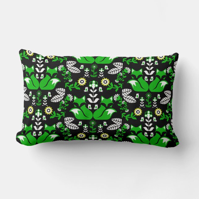 Almofada Lombar Fox Nordic Scandinavian Folart Tablecloth (Frente)