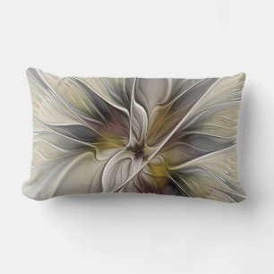 Almofada Lombar Fractal floral, flor da fantasia com cores de
