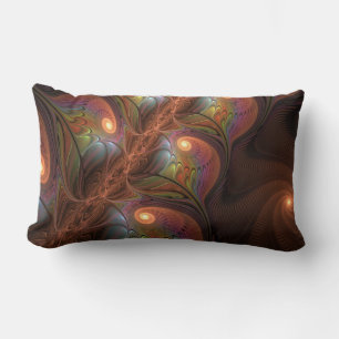 Almofada Lombar Fractal moderno abstrato fluorescente colorido de