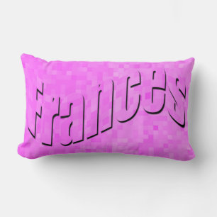 Almofada Lombar Frances Girls Name Logo No Mosaico Rosa,