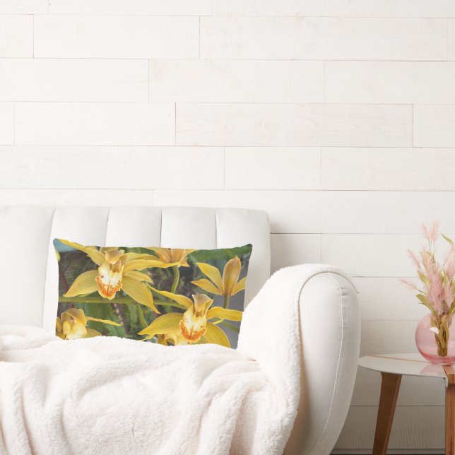 Almofada Lombar Full Blown Yellow Orchids (Sofá)