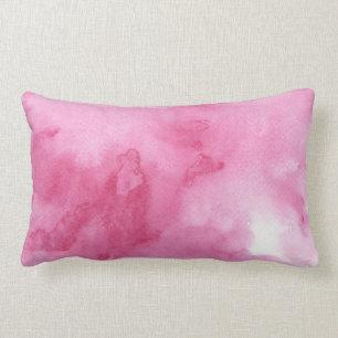 Almofada Lombar fundo cor-de-rosa da aguarela para o seu