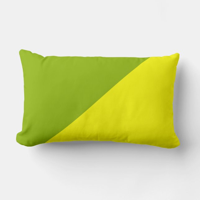 Almofada Lombar Fundo de Cor Sólida Verde Amarelo e Apple (Frente)