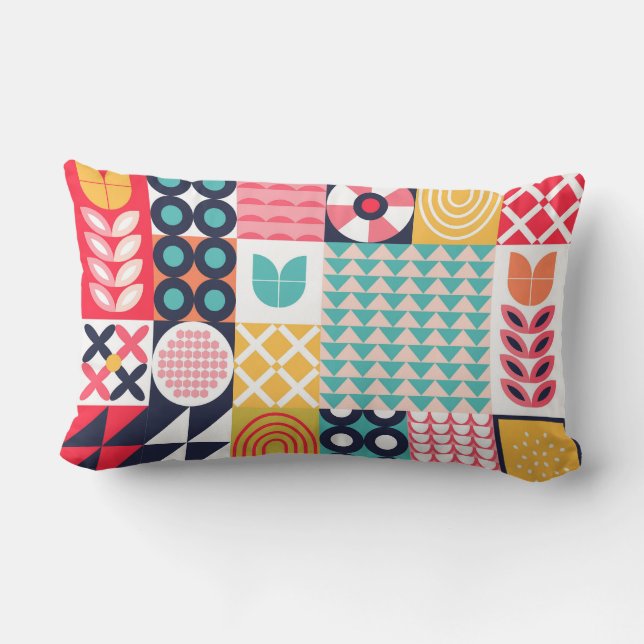 Almofada Lombar Funky Colorido Vibrante (Verso)