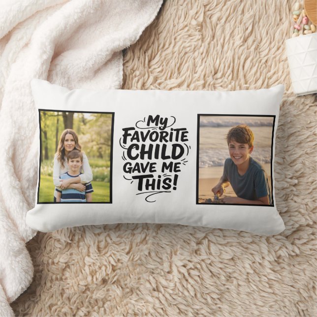 Almofada Lombar Funny Favorite Child Gave Me This Two Photo Mom (Cobertor)