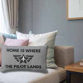 Almofada Lombar Funny Home Is Where The Pilot Lands Plane Welcome 