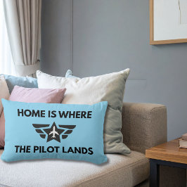Almofada Lombar Funny Home Is Where The Pilot Lands Plane Welcome 