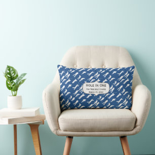 Almofada Lombar Furo personalizado em um golfe azul Patten