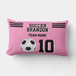 Almofada Lombar Futebol de travesseiro decorativo rosa personaliza