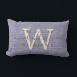 Almofada Lombar Futuro do Script Chic Sr. Monograma Blue Linen<br><div class="desc">Futuro elegante, sr. mrs. guarde o travesseiro do efeito de linhagem azul com o seu texto na caligrafia manuscrita em chic off-black. Basta adicionar seu nome e monograma. Presente perfeito para um chá de panela, noivado ou Dia de os namorados. Desenvolvido exclusivamente para você pelo Happy Dolphin Studio. Se precisar...</div>