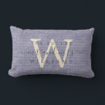 Almofada Lombar Futuro do Script Chic Sr. Monograma Blue Linen<br><div class="desc">Futuro elegante, sr. mrs. guarde o travesseiro do efeito de linhagem azul com o seu texto na caligrafia manuscrita em chic off-black. Basta adicionar seu nome e monograma. Presente perfeito para um chá de panela, noivado ou Dia de os namorados. Desenvolvido exclusivamente para você pelo Happy Dolphin Studio. Se precisar...</div>