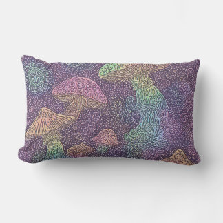 Almofada Lombar Galáxia do Fungo Psicodélico - Travesseiro decorat
