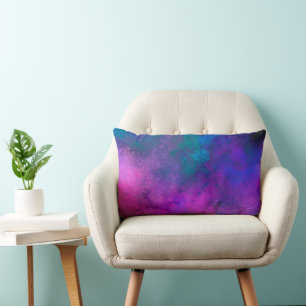 Almofada Lombar Galaxy Paint Splatter efeito rosa azul verde