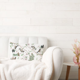 Almofada Lombar Galinhas Berries & Pinecones Watercolor