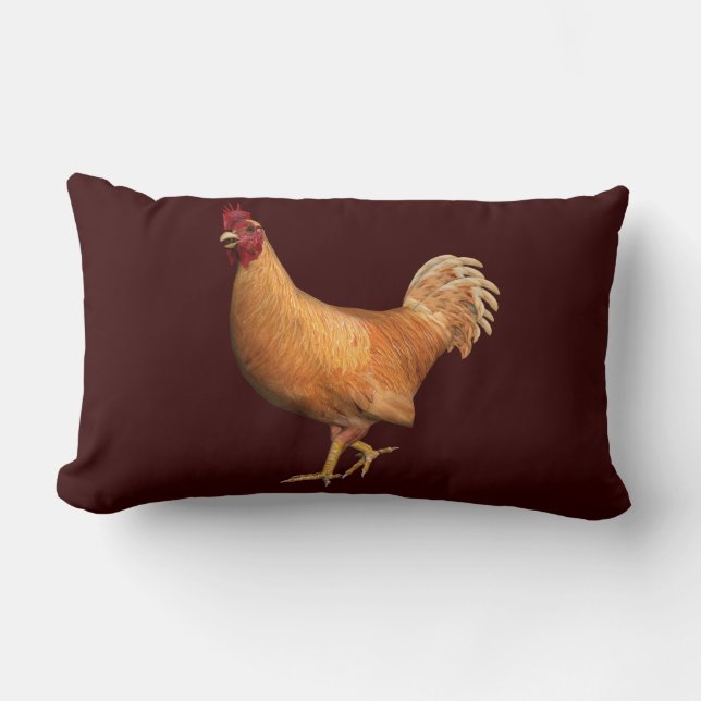 Almofada Lombar Galo Laranja Colorido (Frente)