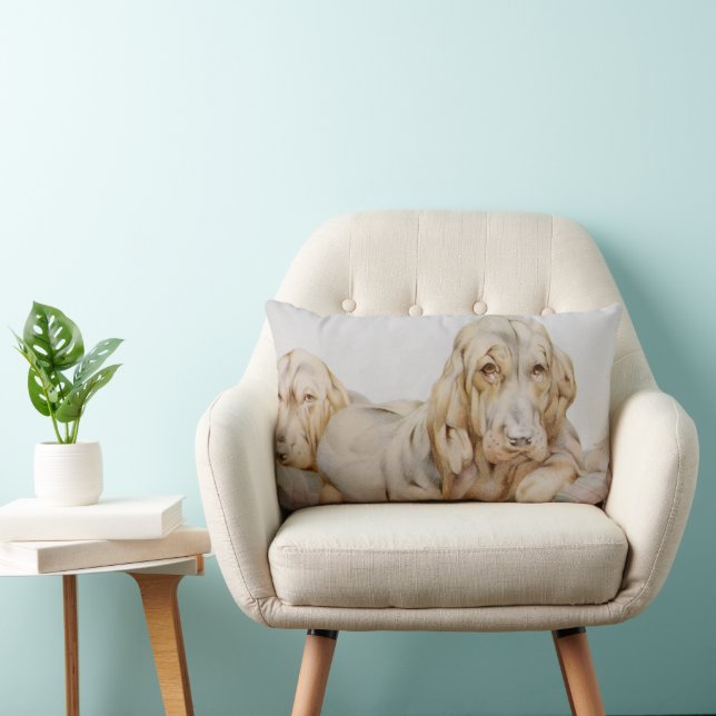 Almofada Lombar Galos de Sangue Fresco, Cães de Papoila por EJ Det (Cadeira)